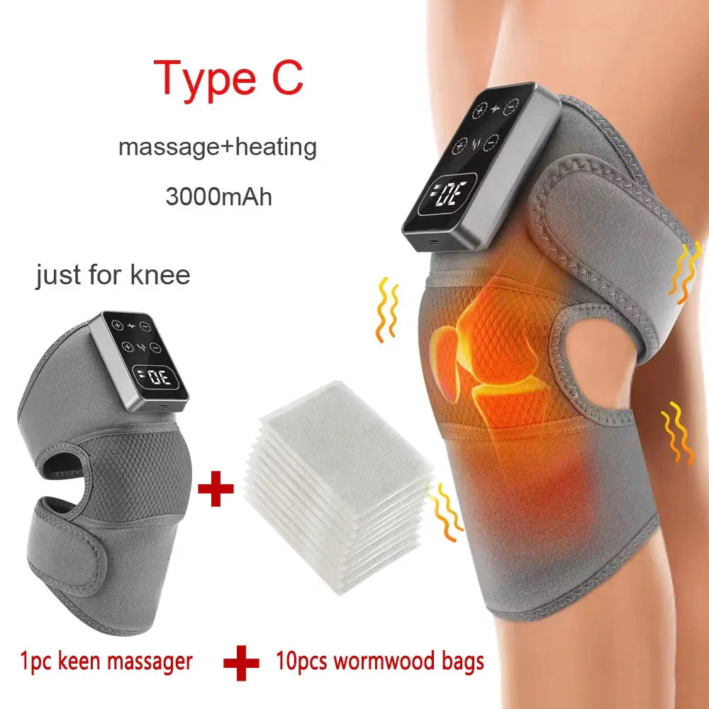 3-in-1 Heated Joint Massager | Thermal Vibration Relief for Knee, Shoulder & Elbow