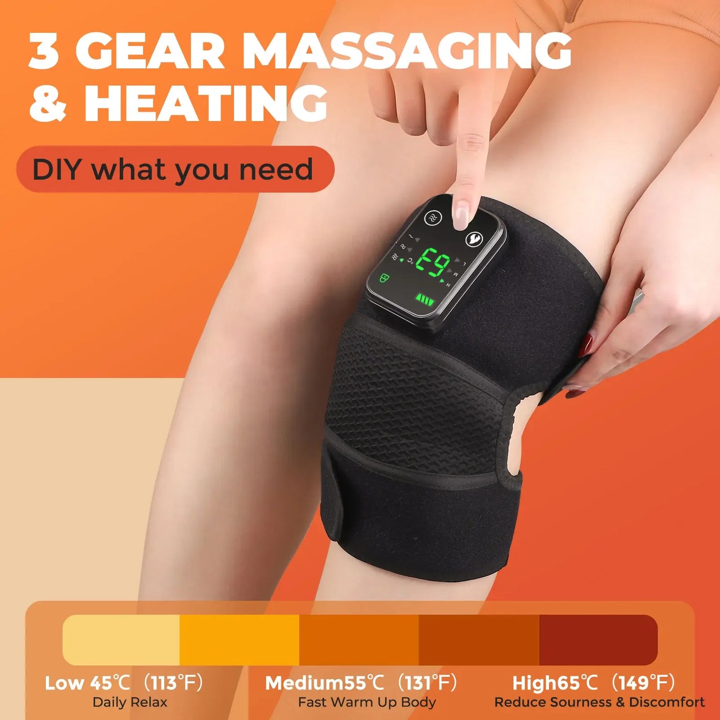 3-in-1 Heated Joint Massager | Thermal Vibration Relief for Knee, Shoulder & Elbow
