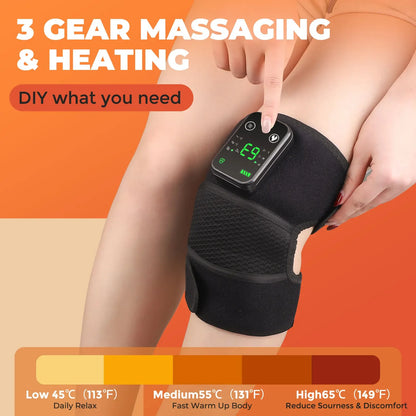 3-in-1 Heated Joint Massager | Thermal Vibration Relief for Knee, Shoulder & Elbow