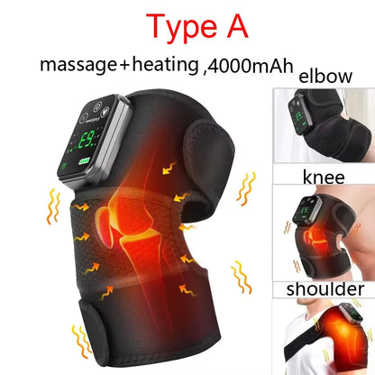 3-in-1 Heated Joint Massager | Thermal Vibration Relief for Knee, Shoulder & Elbow