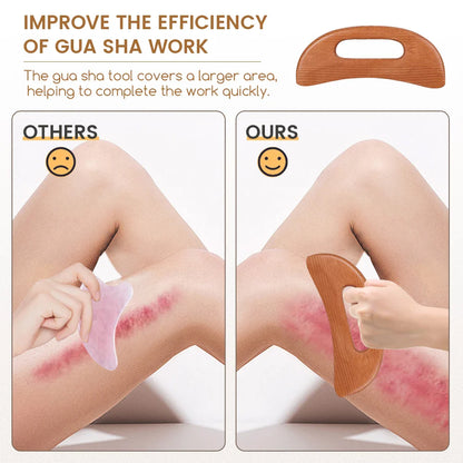 Enttgo Body Gua Sha Tool Wooden Lymphatic Drainage Tool,Guasha Massage Tools for anti Cellulite and Relieve Muscle Fatigue,Wood Therapy Massage Tools for Neck Back Face Leg Facial