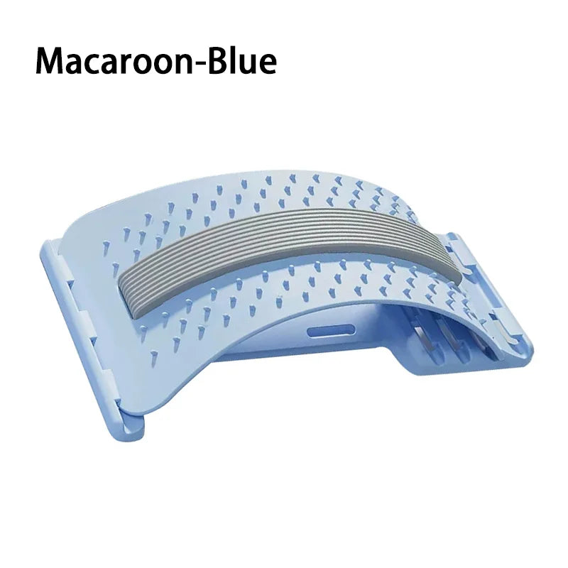 Back Stretcher for Lower Back Pain Relief, 4 Level Adjustable Lumbar Cracker Board Massager, Stretching Device for Scoliosis, Sciatica